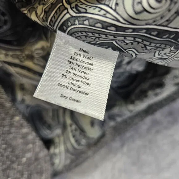 Talbots Womens Gray Skirt Suit Set Size 18 XL Wool Blend - Picture 15 of 16